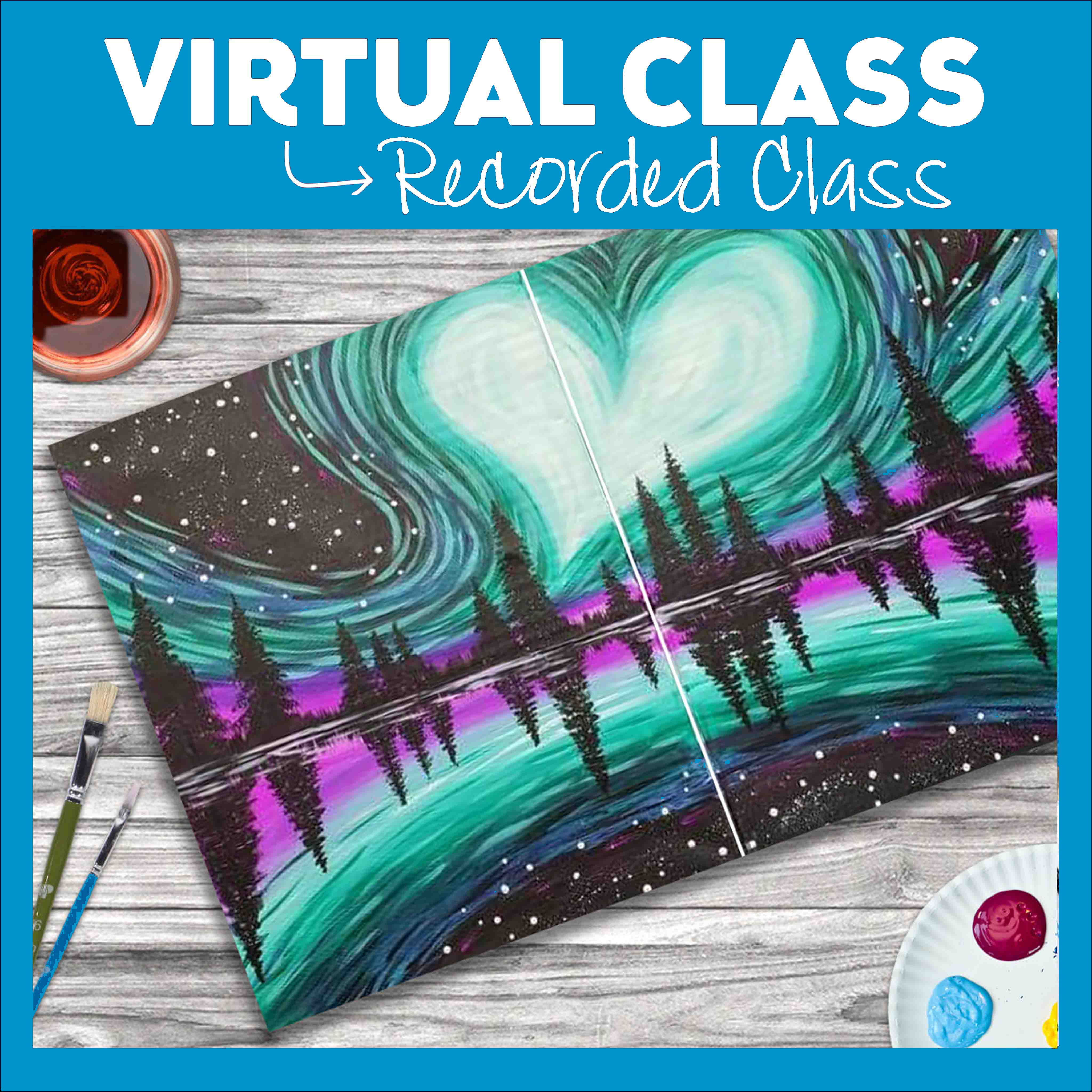 RECORDED 2 HOUR CLASS WITH SUPPLIES-LOGIN ON DEMAND-PAINT IN JUNE, ANY DAY, ANY TIME. Order online. Pick up kit at studio M-SAT, 3:00-6:00